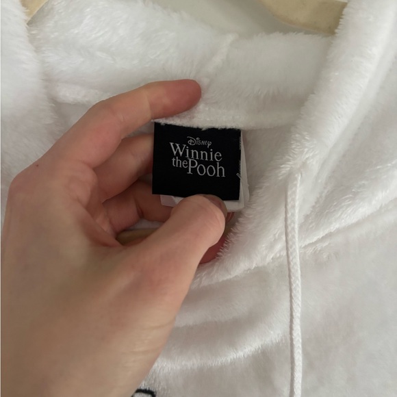 Disney White Winnie the Pooh Fleece Pullover Hoodie Size Large - Picture 3 of 5